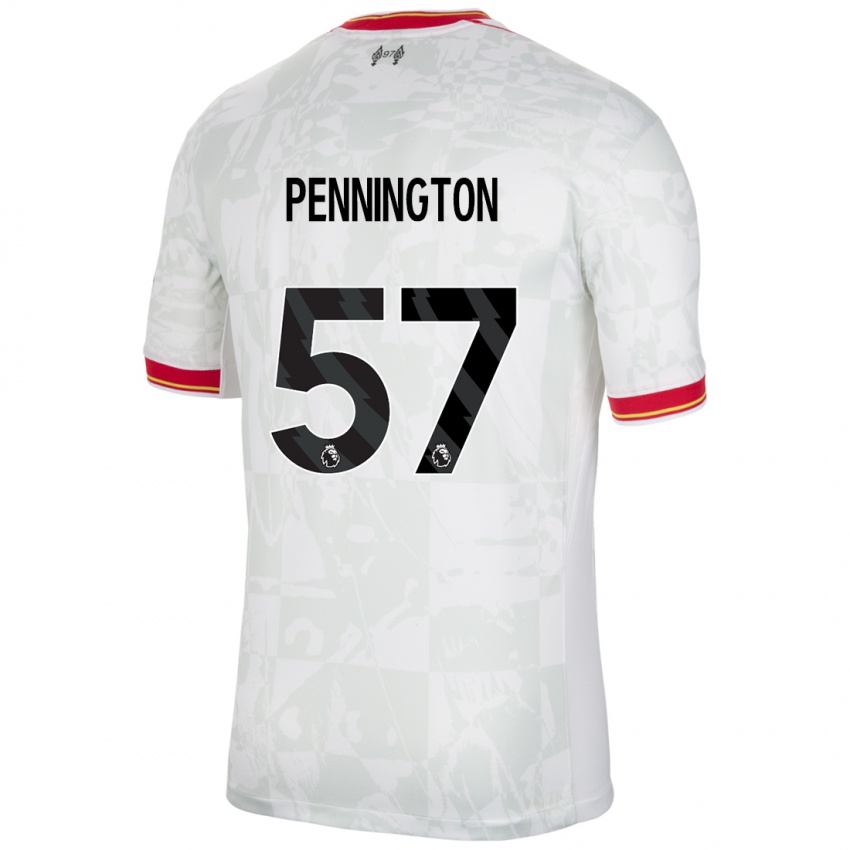 Mænd Cody Pennington #57 Hvid Rød Sort Tredje Sæt Spillertrøjer 2024/25 Trøje T-Shirt