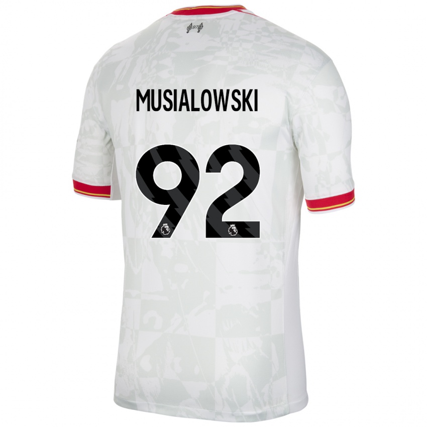 Mænd Mateusz Musialowski #92 Hvid Rød Sort Tredje Sæt Spillertrøjer 2024/25 Trøje T-Shirt