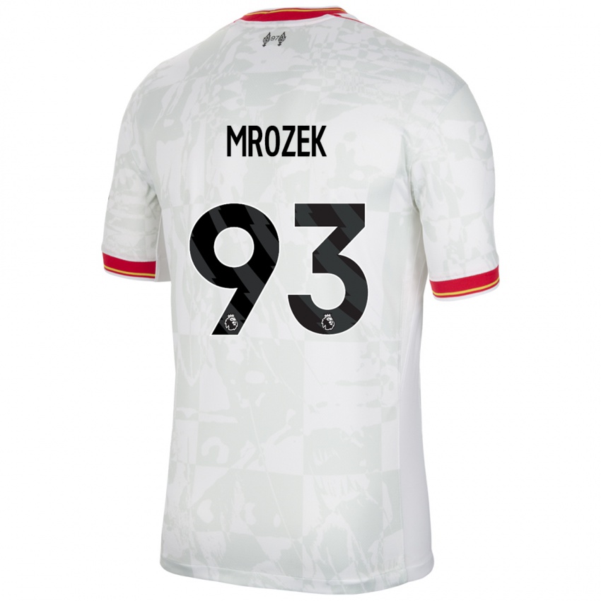 Mænd Fabian Mrozek #93 Hvid Rød Sort Tredje Sæt Spillertrøjer 2024/25 Trøje T-Shirt