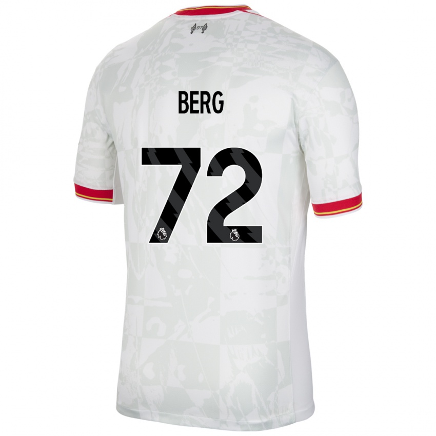 Mænd Sepp Van Den Berg #72 Hvid Rød Sort Tredje Sæt Spillertrøjer 2024/25 Trøje T-Shirt