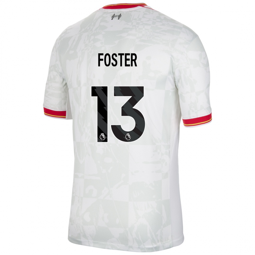 Mænd Rylee Foster #13 Hvid Rød Sort Tredje Sæt Spillertrøjer 2024/25 Trøje T-Shirt