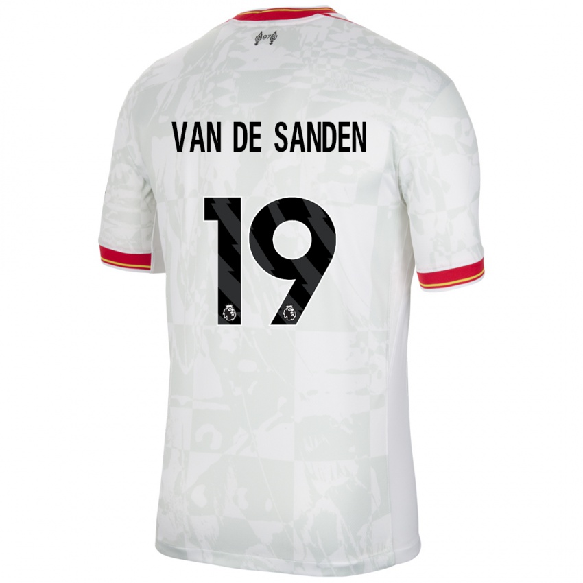 Mænd Shanice Van De Sanden #19 Hvid Rød Sort Tredje Sæt Spillertrøjer 2024/25 Trøje T-Shirt