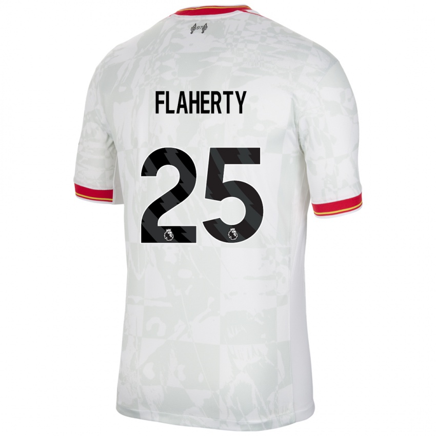 Mænd Gilly Flaherty #25 Hvid Rød Sort Tredje Sæt Spillertrøjer 2024/25 Trøje T-Shirt