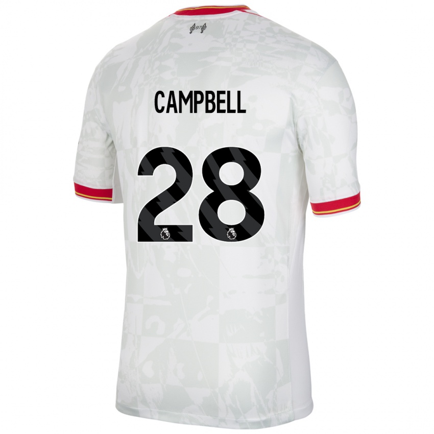 Mænd Megan Campbell #28 Hvid Rød Sort Tredje Sæt Spillertrøjer 2024/25 Trøje T-Shirt