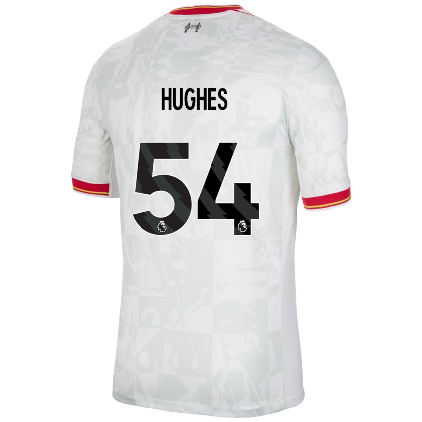 Mænd Liam Hughes #54 Hvid Rød Sort Tredje Sæt Spillertrøjer 2024/25 Trøje T-Shirt