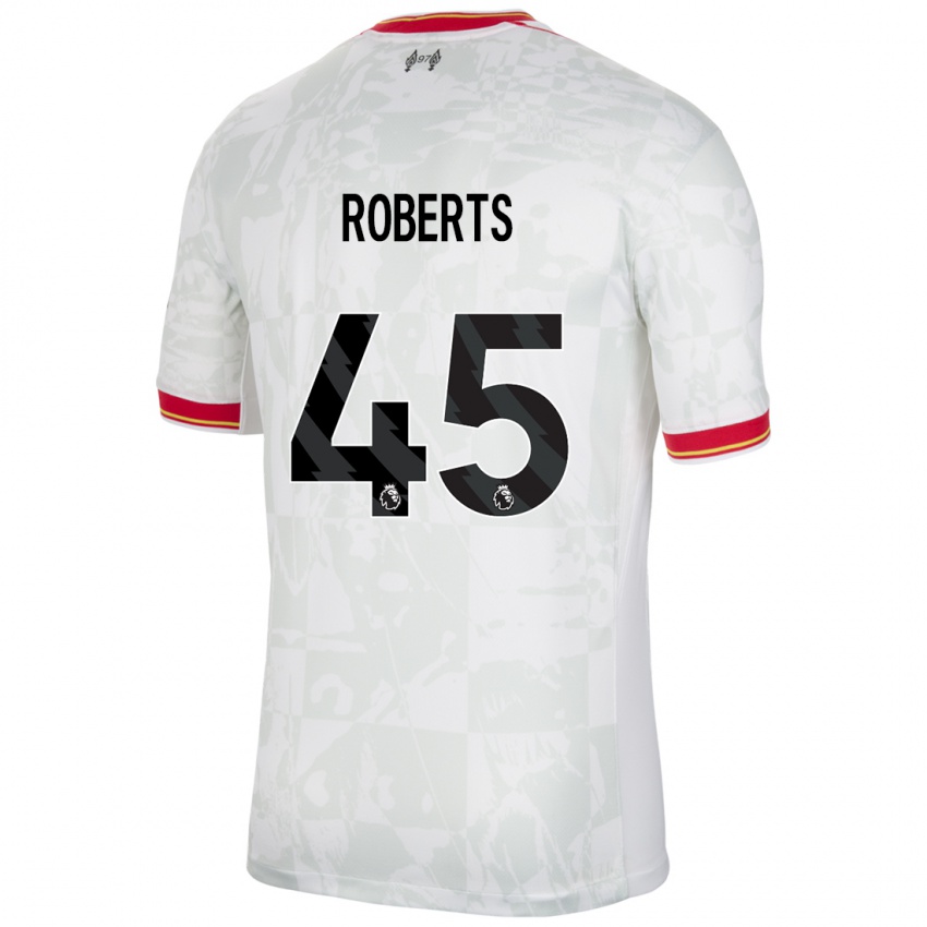 Mænd Iwan Roberts #45 Hvid Rød Sort Tredje Sæt Spillertrøjer 2024/25 Trøje T-Shirt