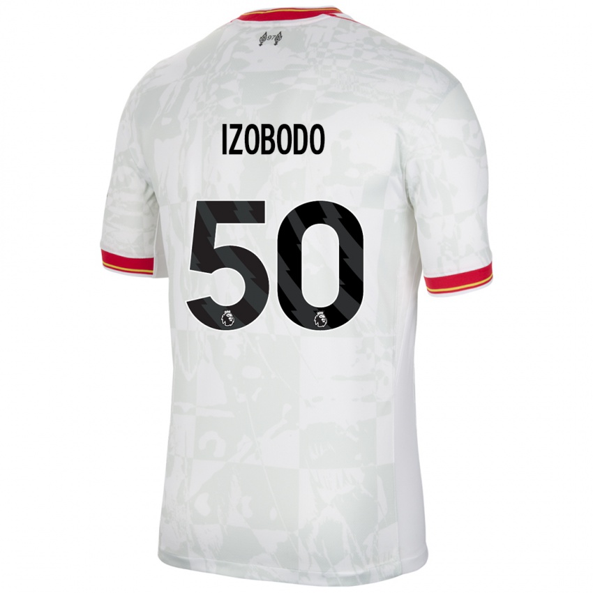 Mænd Elijah Izobodo John #50 Hvid Rød Sort Tredje Sæt Spillertrøjer 2024/25 Trøje T-Shirt