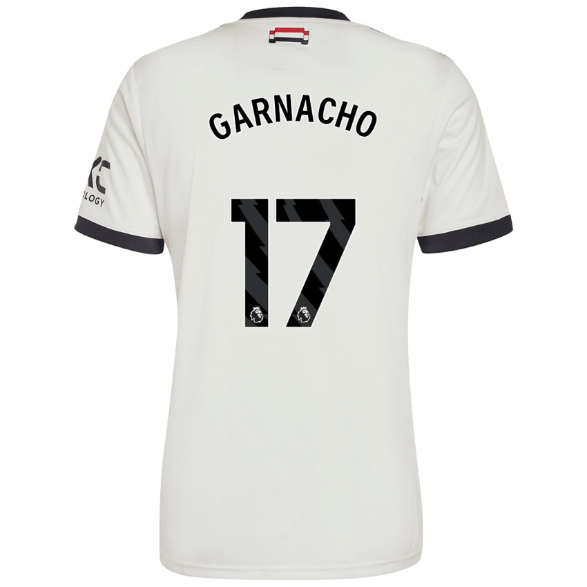 Mænd Alejandro Garnacho #17 Råhvid Tredje Sæt Spillertrøjer 2024/25 Trøje T-Shirt