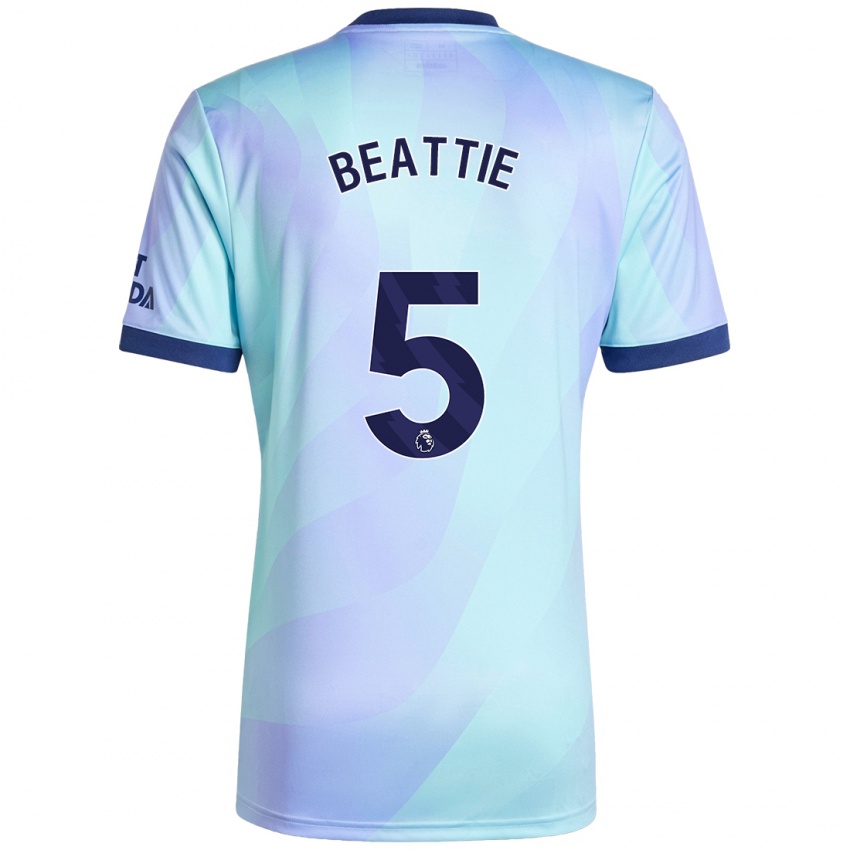 Mænd Jen Beattie #5 Aqua Tredje Sæt Spillertrøjer 2024/25 Trøje T-Shirt