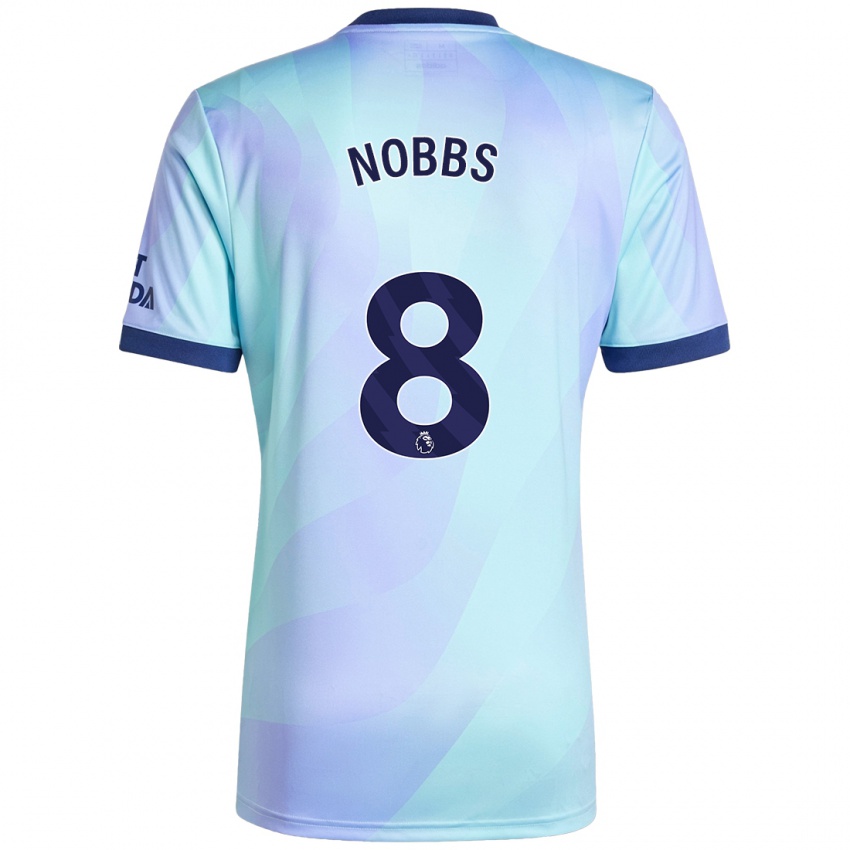 Mænd Nobbs #8 Aqua Tredje Sæt Spillertrøjer 2024/25 Trøje T-Shirt