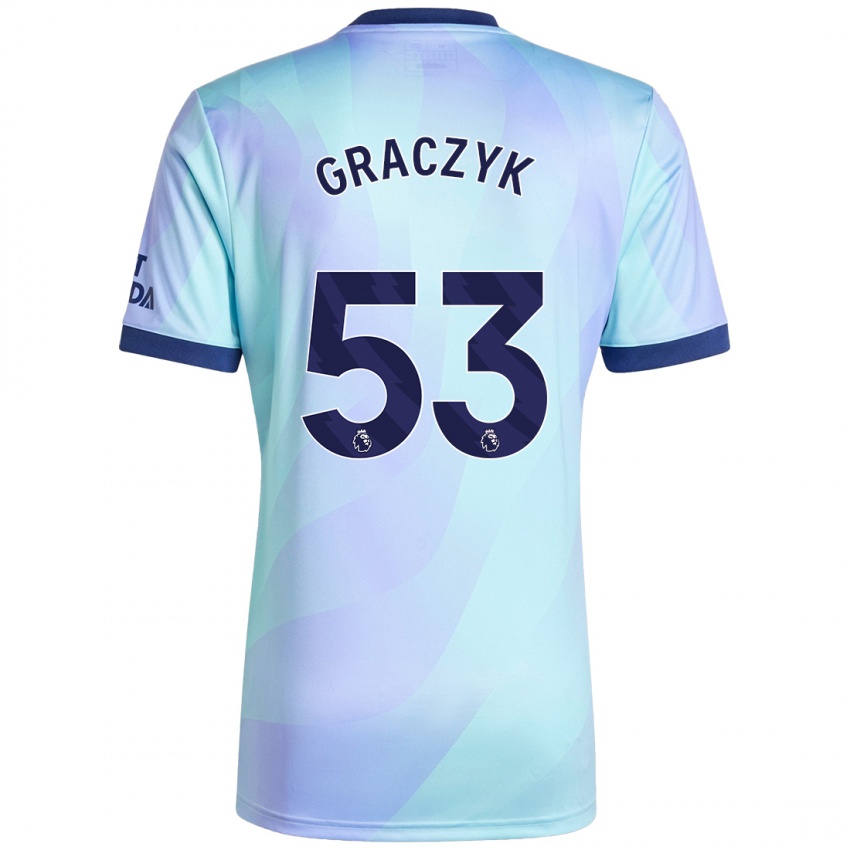 Mænd Hubert Graczyk #53 Aqua Tredje Sæt Spillertrøjer 2024/25 Trøje T-Shirt