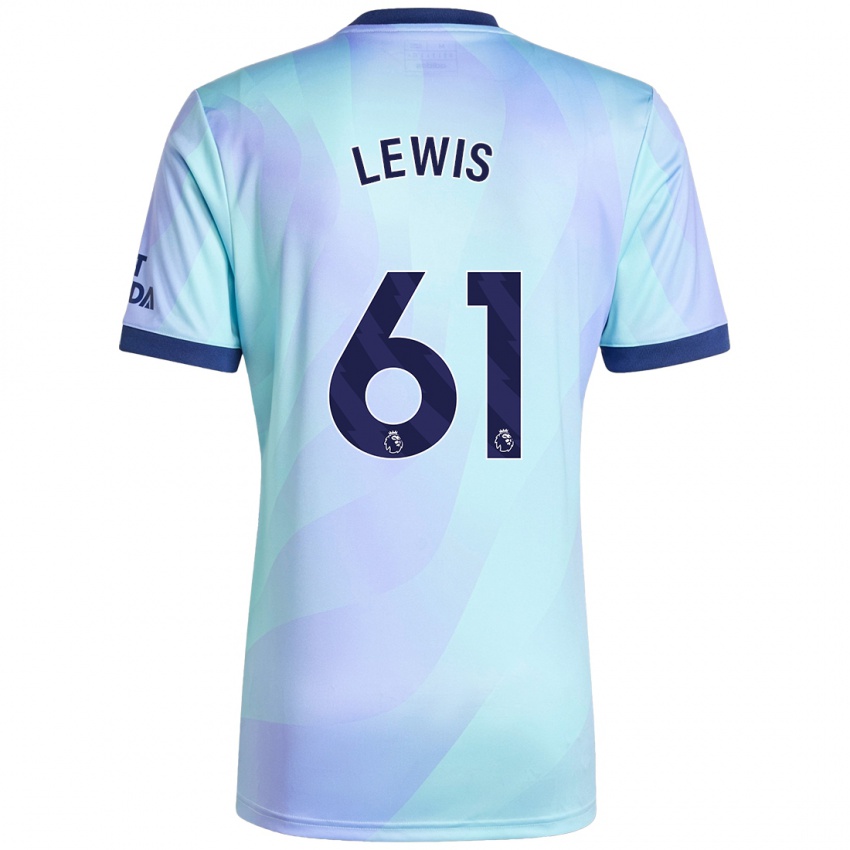 Mænd George Lewis #61 Aqua Tredje Sæt Spillertrøjer 2024/25 Trøje T-Shirt