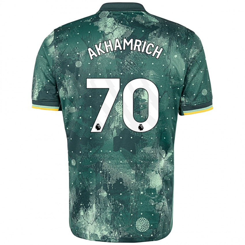 Mænd Yusuf Akhamrich #70 Mintgrøn Tredje Sæt Spillertrøjer 2024/25 Trøje T-Shirt