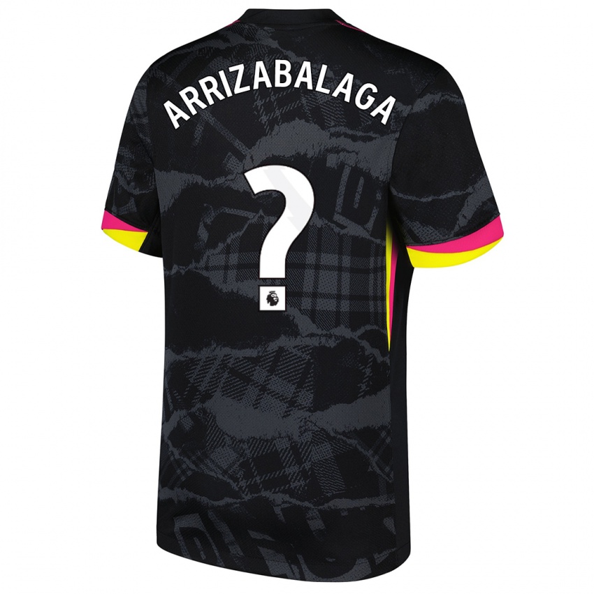 Mænd Kepa Arrizabalaga #0 Sort Pink Tredje Sæt Spillertrøjer 2024/25 Trøje T-Shirt