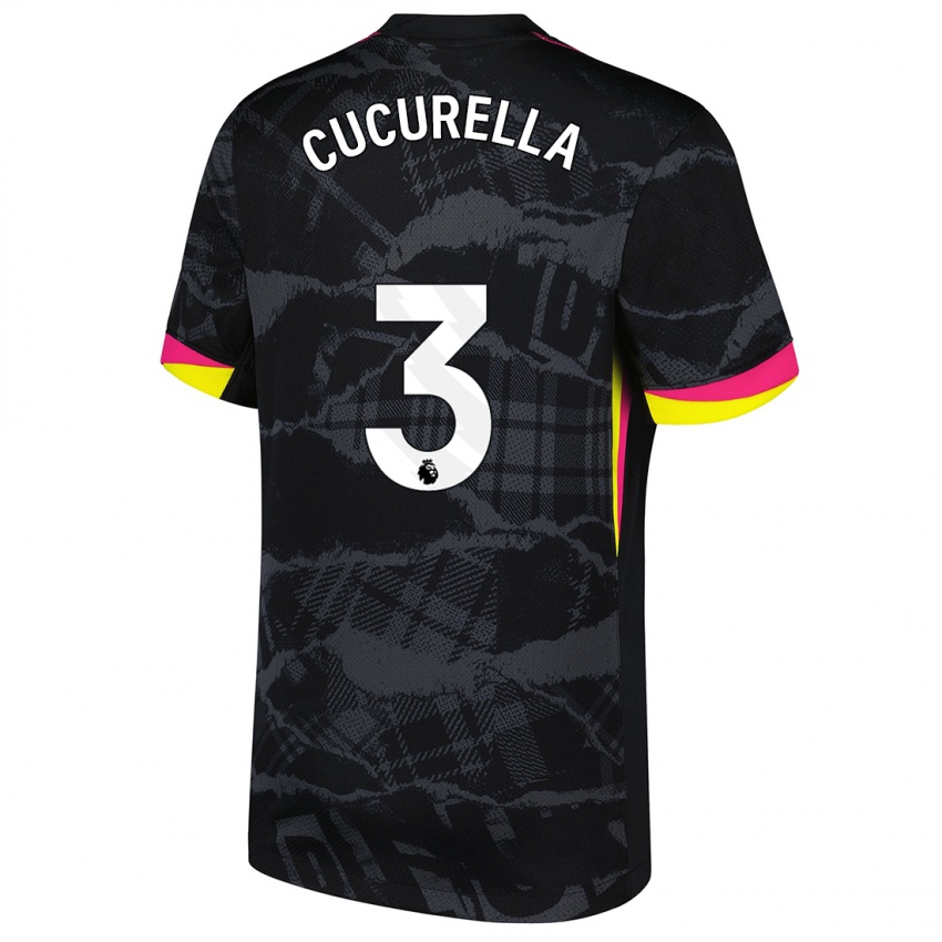 Mænd Marc Cucurella #3 Sort Pink Tredje Sæt Spillertrøjer 2024/25 Trøje T-Shirt