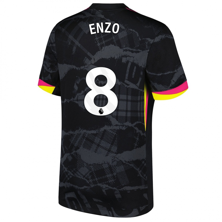 Mænd Enzo Fernández #8 Sort Pink Tredje Sæt Spillertrøjer 2024/25 Trøje T-Shirt