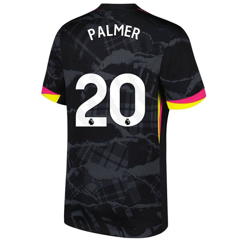 Mænd Cole Palmer #20 Sort Pink Tredje Sæt Spillertrøjer 2024/25 Trøje T-Shirt