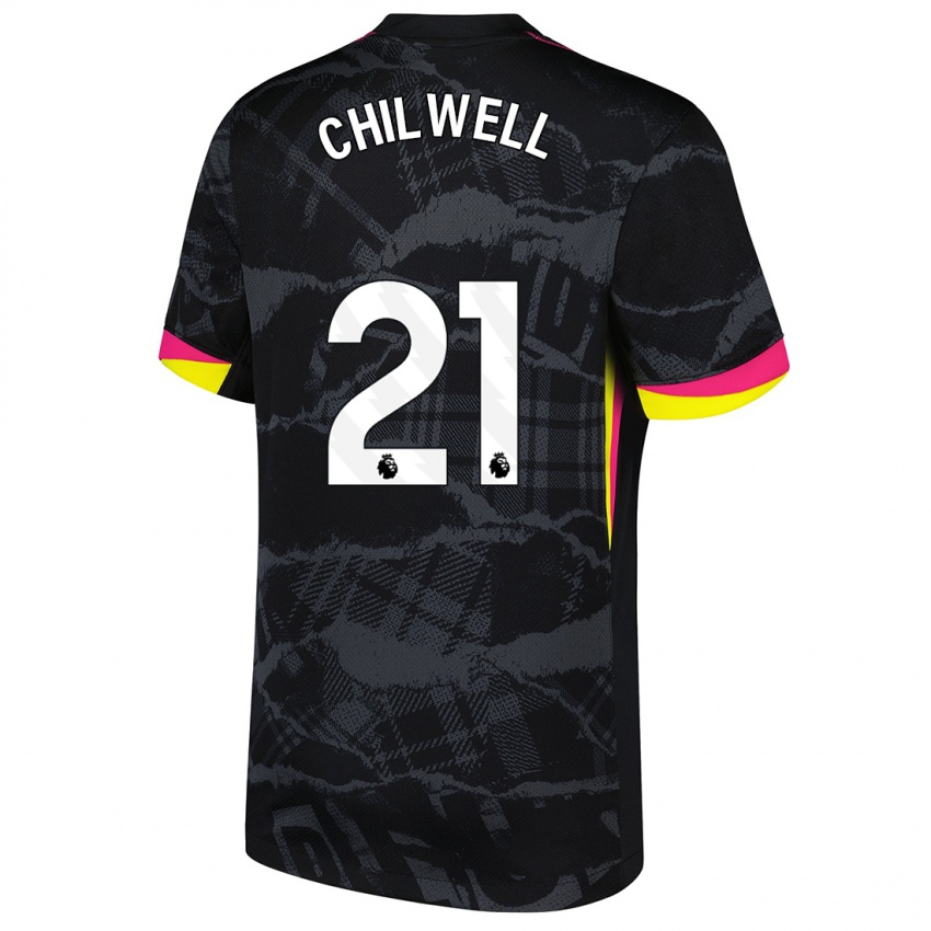 Mænd Ben Chilwell #21 Sort Pink Tredje Sæt Spillertrøjer 2024/25 Trøje T-Shirt