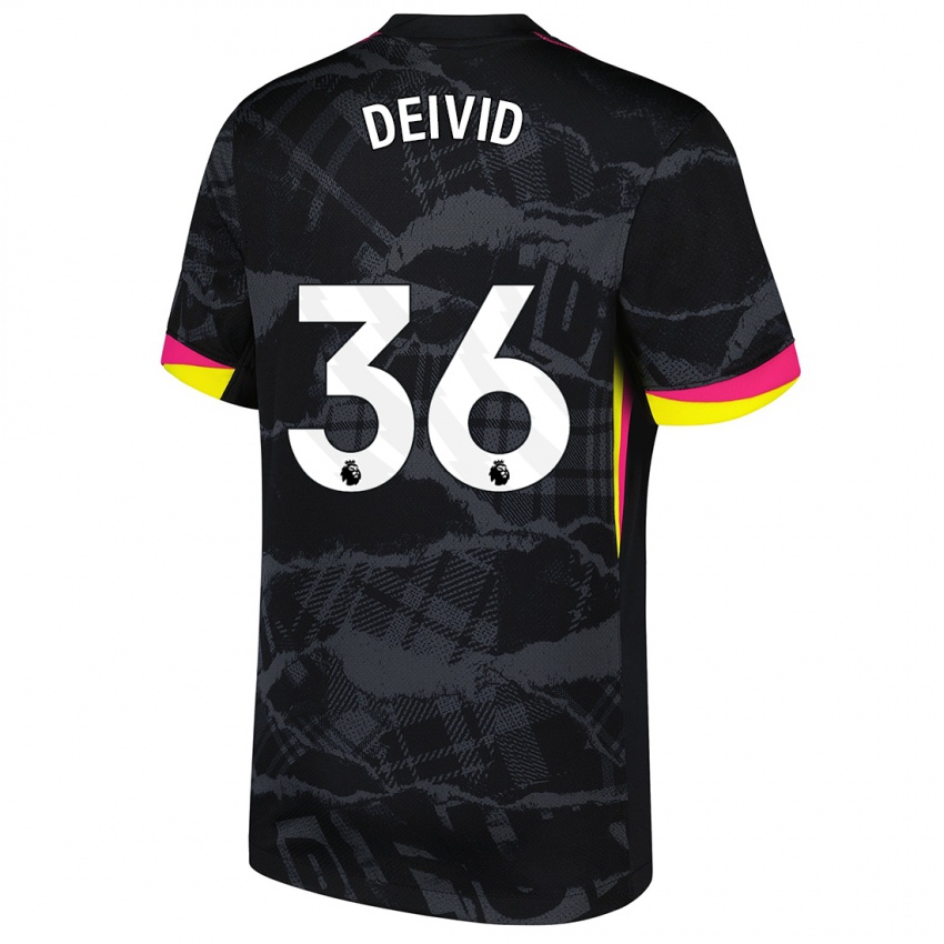 Mænd Deivid Washington #36 Sort Pink Tredje Sæt Spillertrøjer 2024/25 Trøje T-Shirt