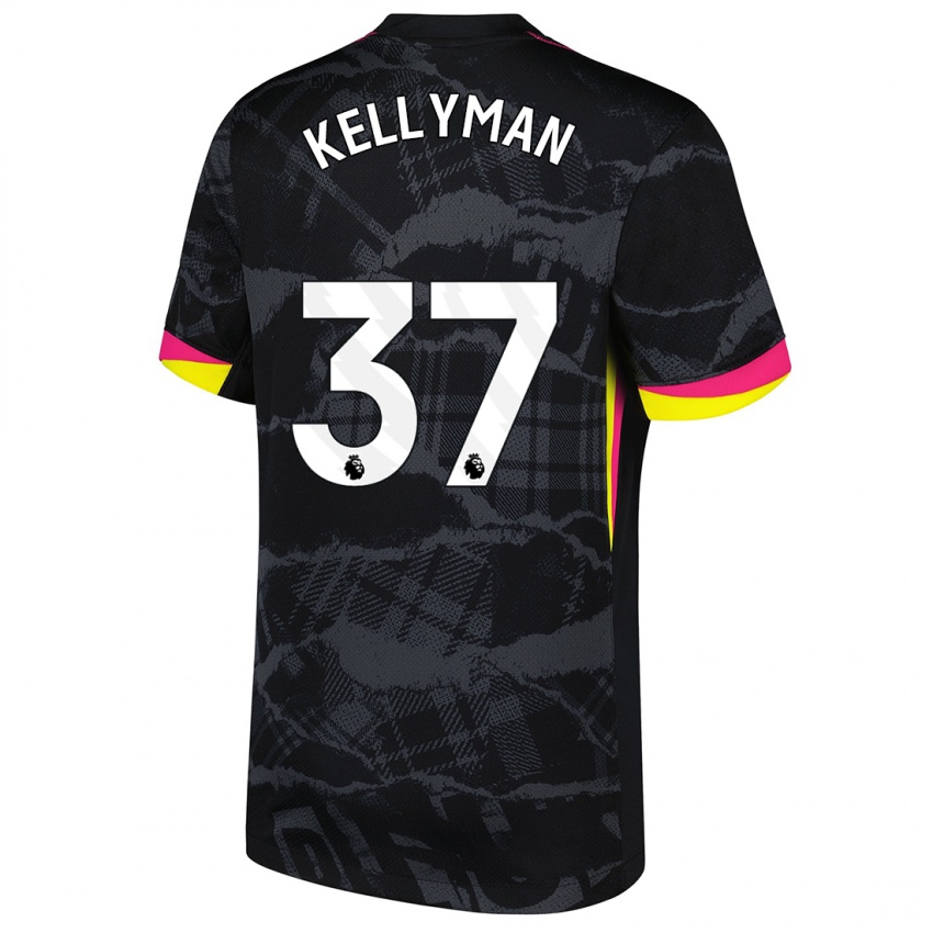 Mænd Omari Kellyman #37 Sort Pink Tredje Sæt Spillertrøjer 2024/25 Trøje T-Shirt