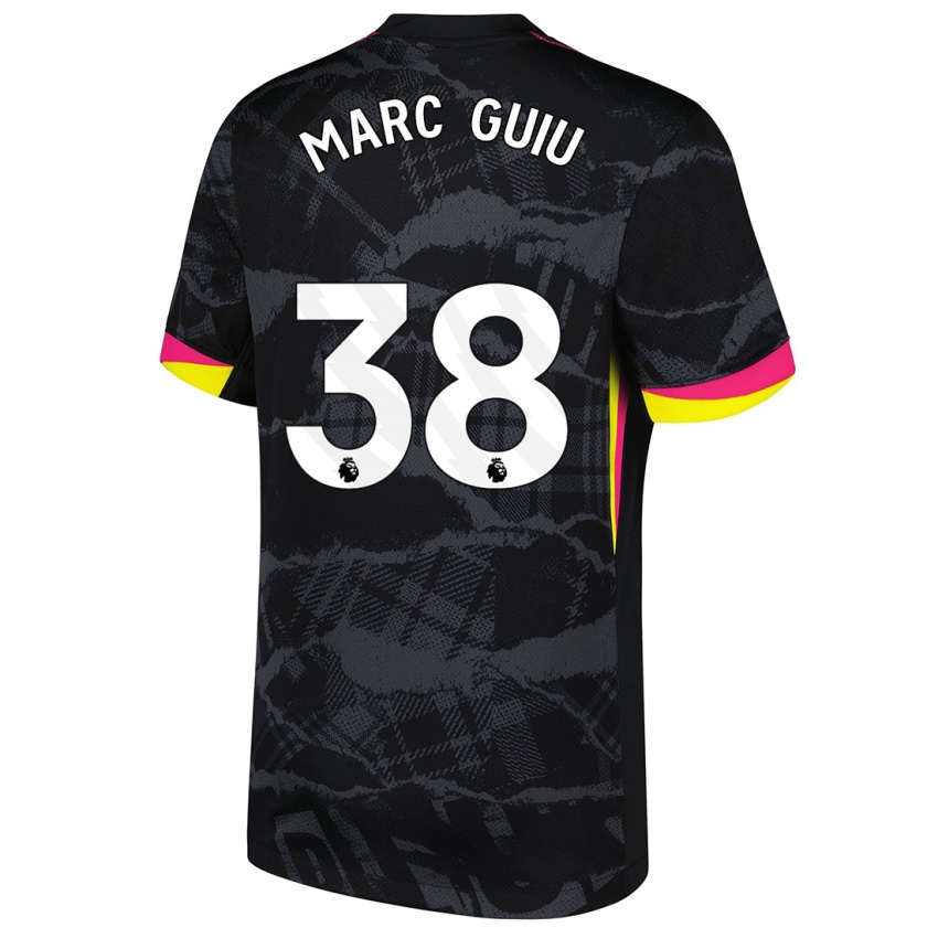 Mænd Marc Guiu #38 Sort Pink Tredje Sæt Spillertrøjer 2024/25 Trøje T-Shirt