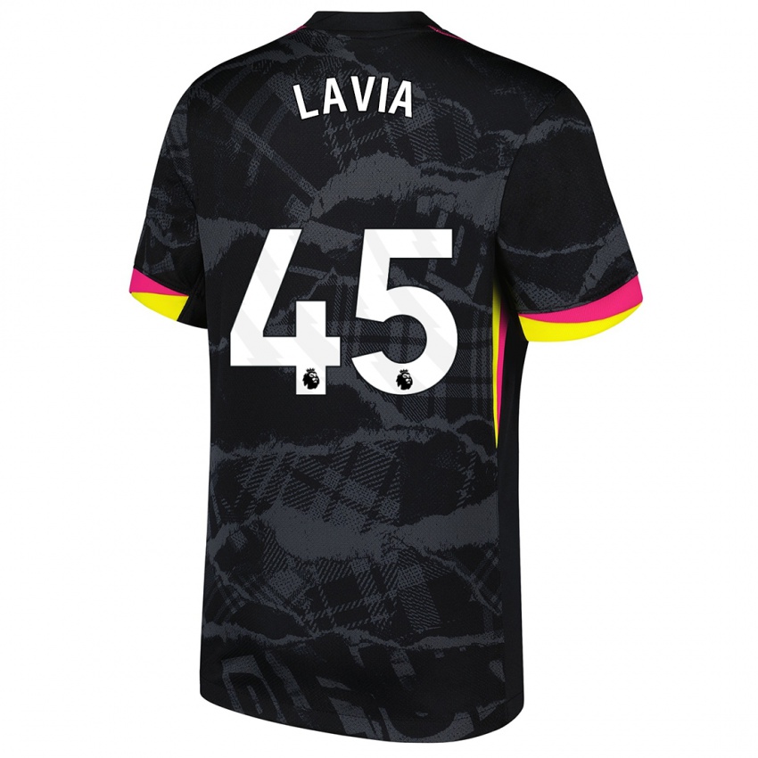 Mænd Roméo Lavia #45 Sort Pink Tredje Sæt Spillertrøjer 2024/25 Trøje T-Shirt