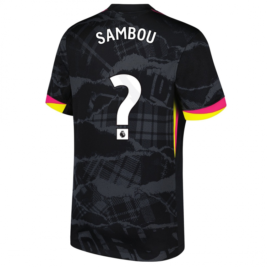 Mænd Gabriel Sambou #0 Sort Pink Tredje Sæt Spillertrøjer 2024/25 Trøje T-Shirt