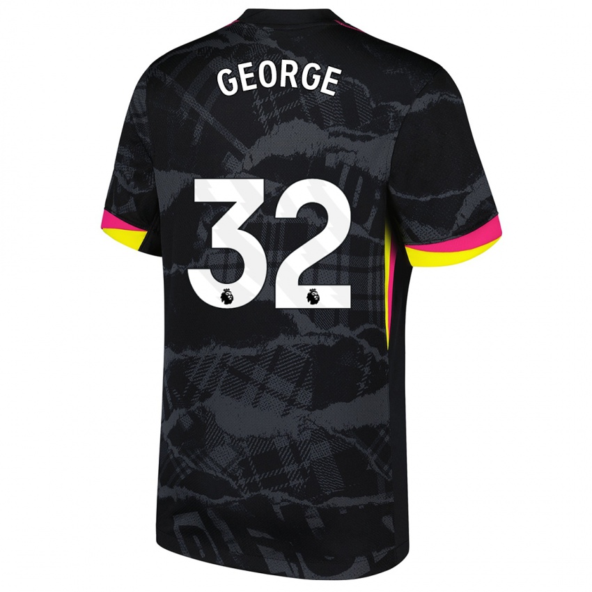 Mænd Tyrique George #32 Sort Pink Tredje Sæt Spillertrøjer 2024/25 Trøje T-Shirt