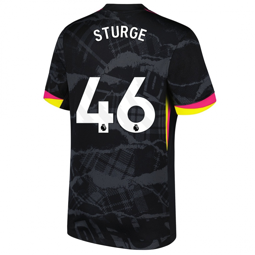 Mænd Zak Sturge #46 Sort Pink Tredje Sæt Spillertrøjer 2024/25 Trøje T-Shirt