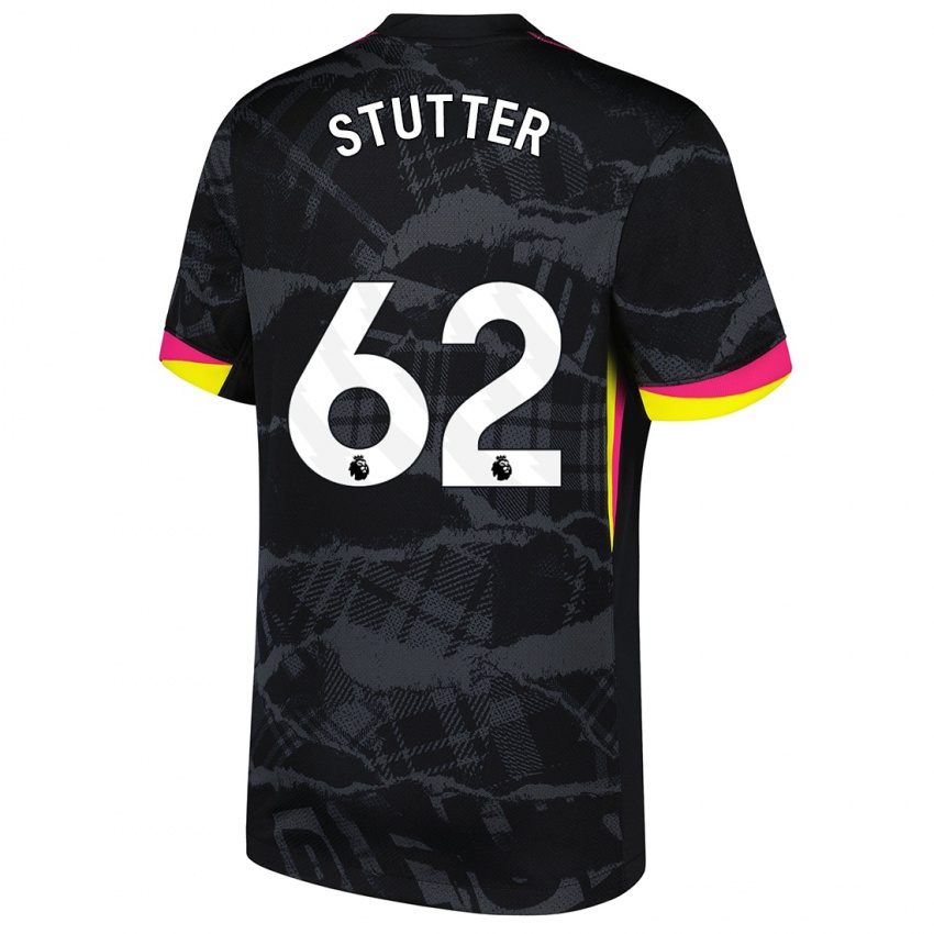 Mænd Ronnie Stutter #62 Sort Pink Tredje Sæt Spillertrøjer 2024/25 Trøje T-Shirt