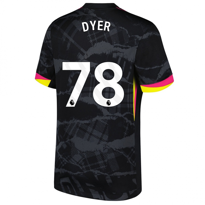 Mænd Kiano Dyer #78 Sort Pink Tredje Sæt Spillertrøjer 2024/25 Trøje T-Shirt