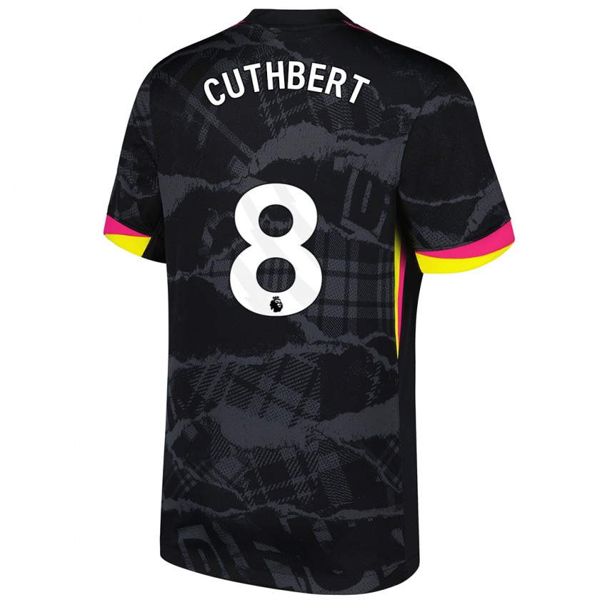 Mænd Erin Cuthbert #8 Sort Pink Tredje Sæt Spillertrøjer 2024/25 Trøje T-Shirt