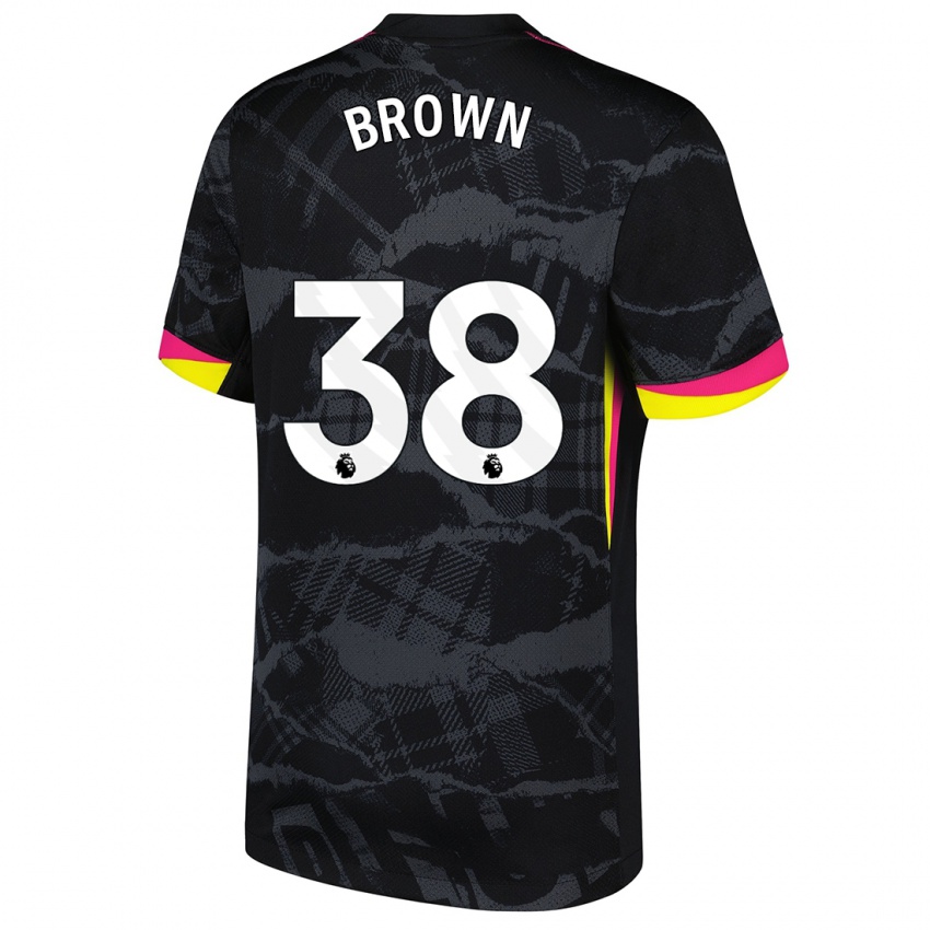 Mænd Cerys Brown #38 Sort Pink Tredje Sæt Spillertrøjer 2024/25 Trøje T-Shirt