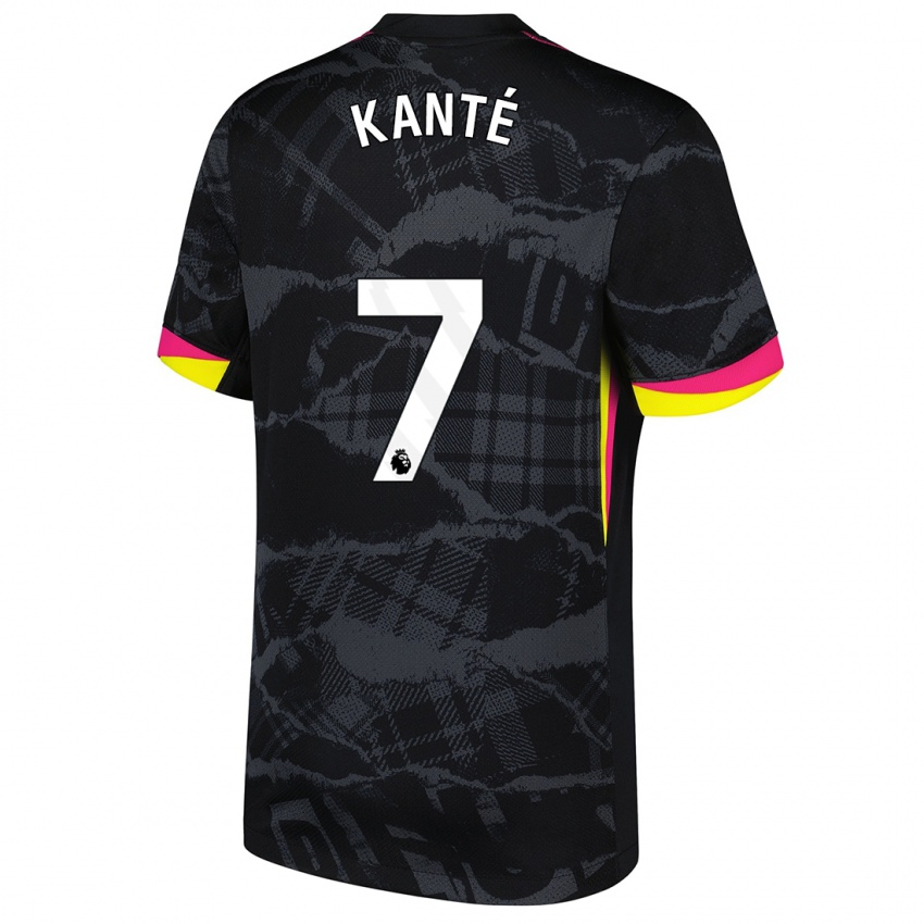 Mænd N'golo Kante #7 Sort Pink Tredje Sæt Spillertrøjer 2024/25 Trøje T-Shirt