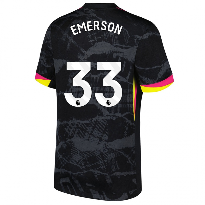 Mænd Emerson #33 Sort Pink Tredje Sæt Spillertrøjer 2024/25 Trøje T-Shirt