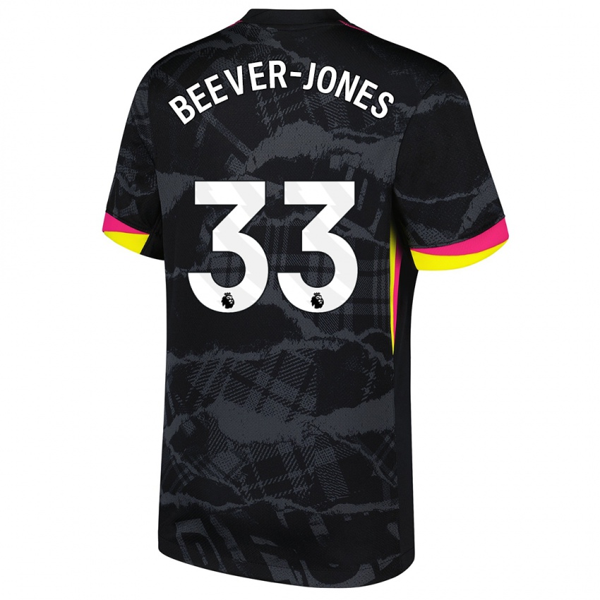 Mænd Aggie Beever-Jones #33 Sort Pink Tredje Sæt Spillertrøjer 2024/25 Trøje T-Shirt