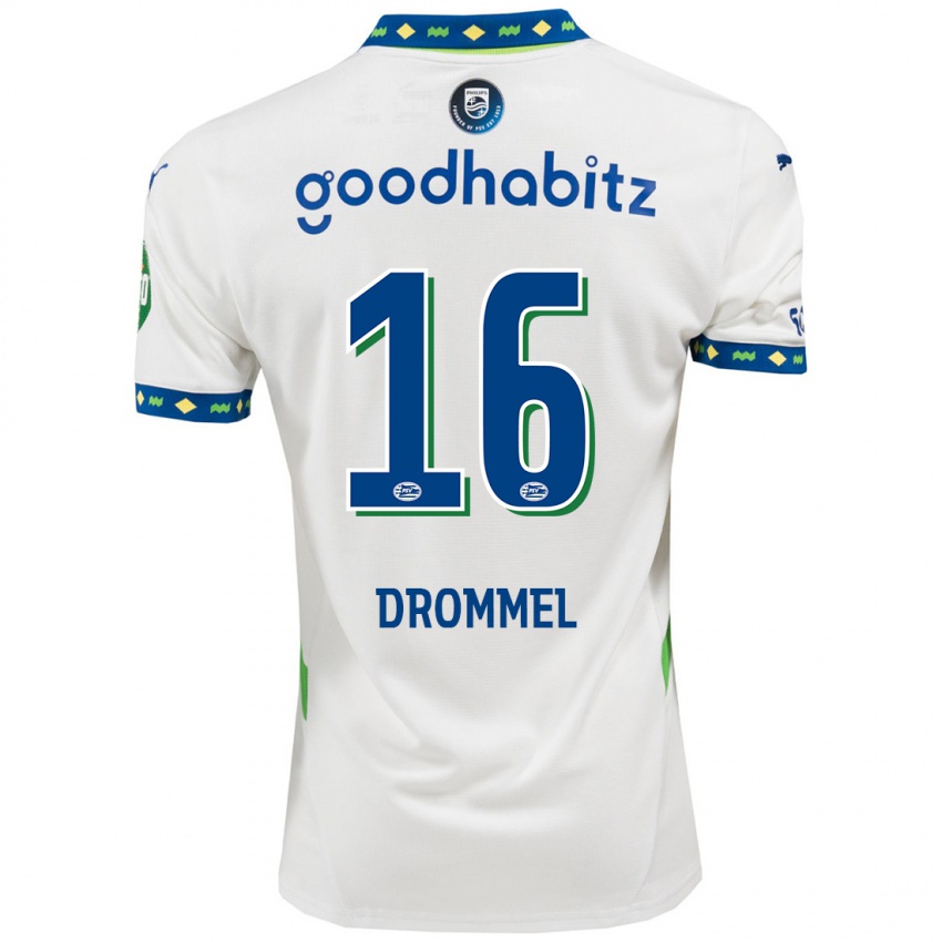 Mænd Joël Drommel #16 Hvid Mørkeblå Tredje Sæt Spillertrøjer 2024/25 Trøje T-Shirt