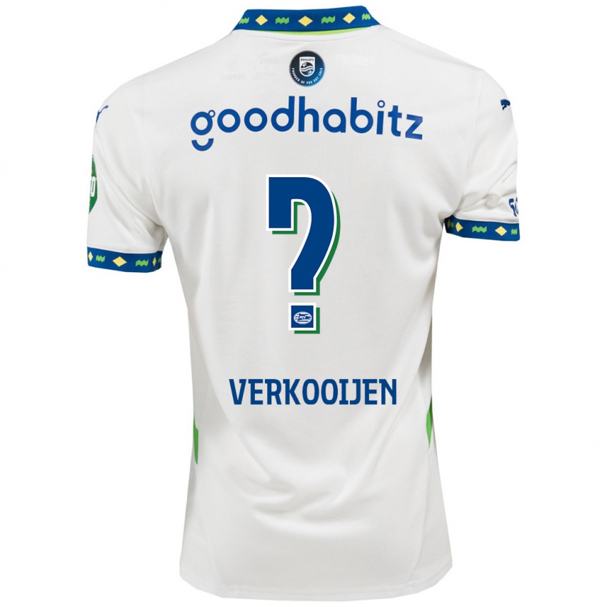 Mænd Nicolas Verkooijen #0 Hvid Mørkeblå Tredje Sæt Spillertrøjer 2024/25 Trøje T-Shirt