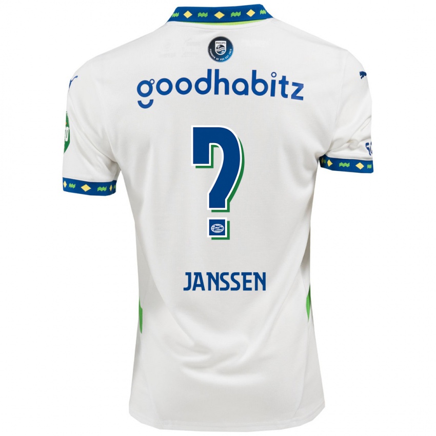 Mænd Niek Janssen #0 Hvid Mørkeblå Tredje Sæt Spillertrøjer 2024/25 Trøje T-Shirt