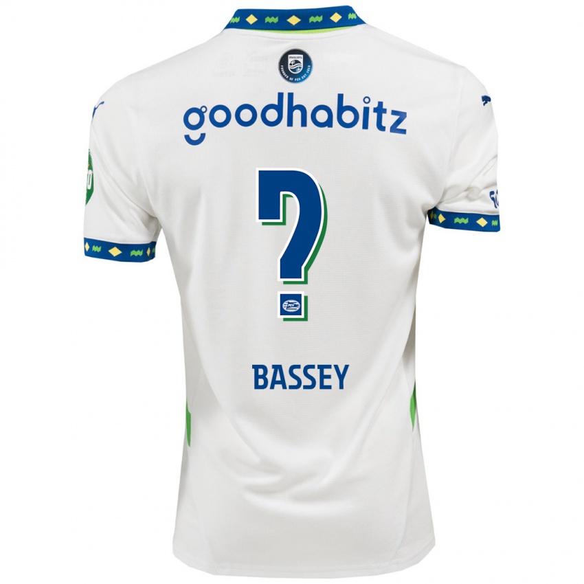 Mænd Essien Bassey #0 Hvid Mørkeblå Tredje Sæt Spillertrøjer 2024/25 Trøje T-Shirt