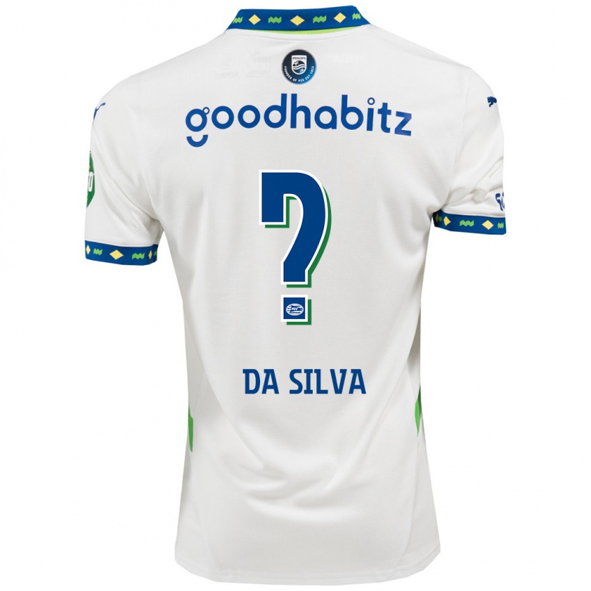 Mænd Aston Da Silva #0 Hvid Mørkeblå Tredje Sæt Spillertrøjer 2024/25 Trøje T-Shirt