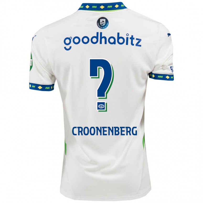 Mænd Luca Croonenberg #0 Hvid Mørkeblå Tredje Sæt Spillertrøjer 2024/25 Trøje T-Shirt