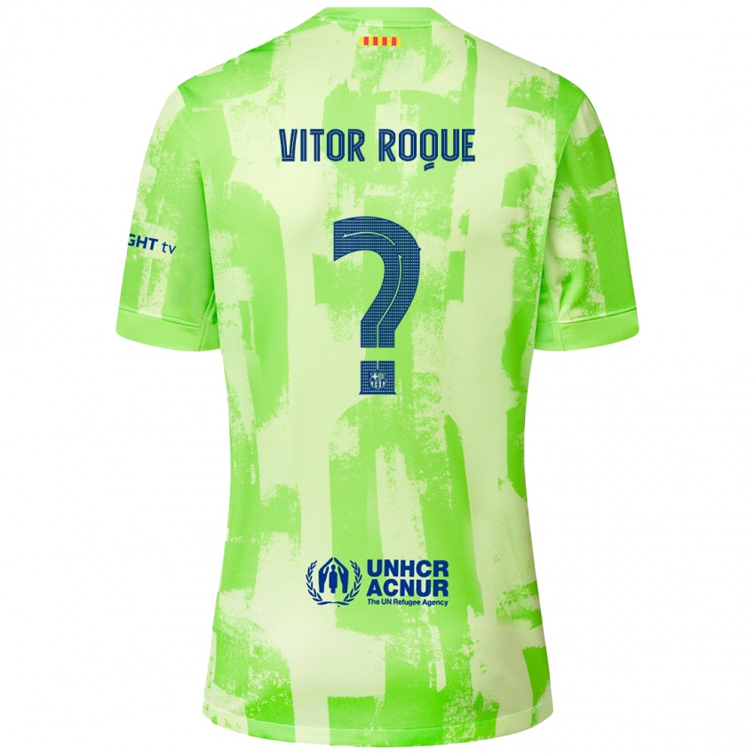 Mænd Vitor Roque #8 Lime Tredje Sæt Spillertrøjer 2024/25 Trøje T-Shirt