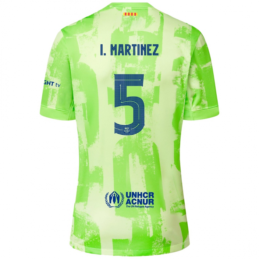 Mænd Iñigo Martínez #5 Lime Tredje Sæt Spillertrøjer 2024/25 Trøje T-Shirt