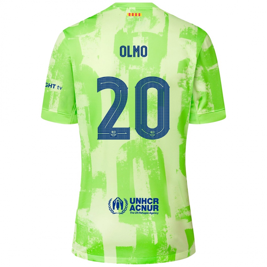 Mænd Dani Olmo #20 Lime Tredje Sæt Spillertrøjer 2024/25 Trøje T-Shirt