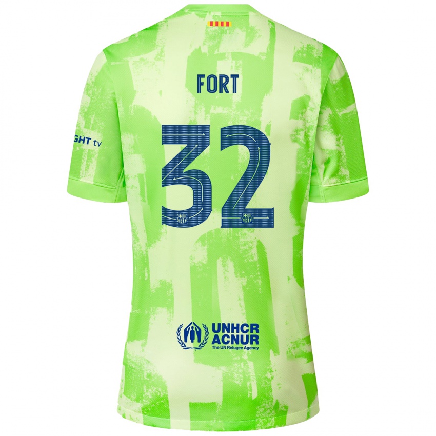 Mænd Héctor Fort #32 Lime Tredje Sæt Spillertrøjer 2024/25 Trøje T-Shirt