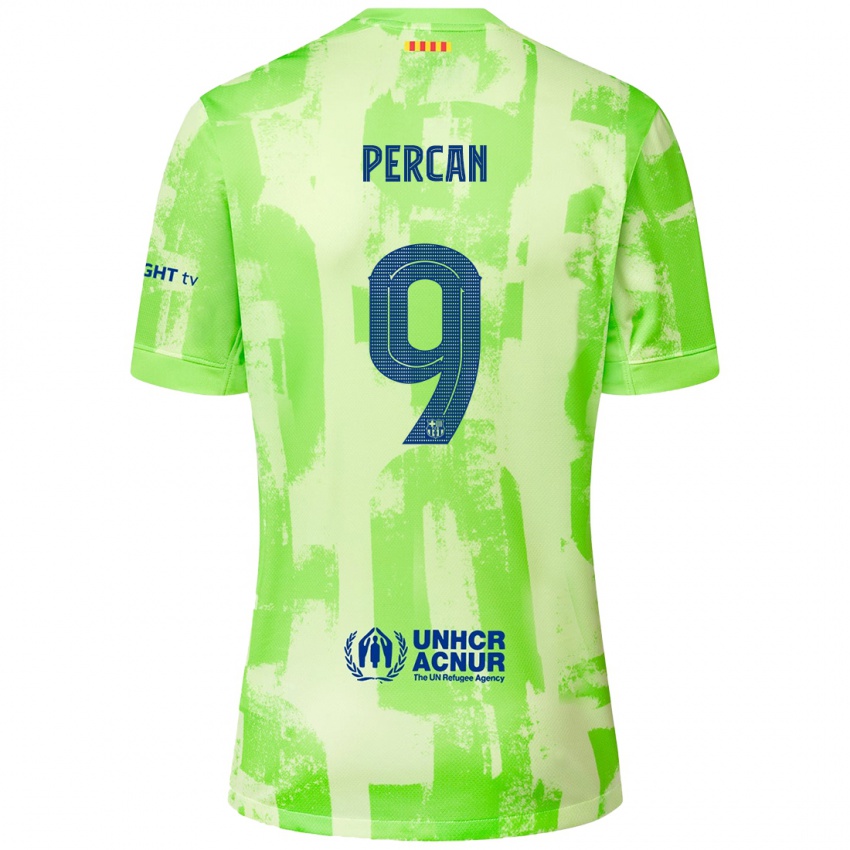 Mænd Diego Percan #9 Lime Tredje Sæt Spillertrøjer 2024/25 Trøje T-Shirt