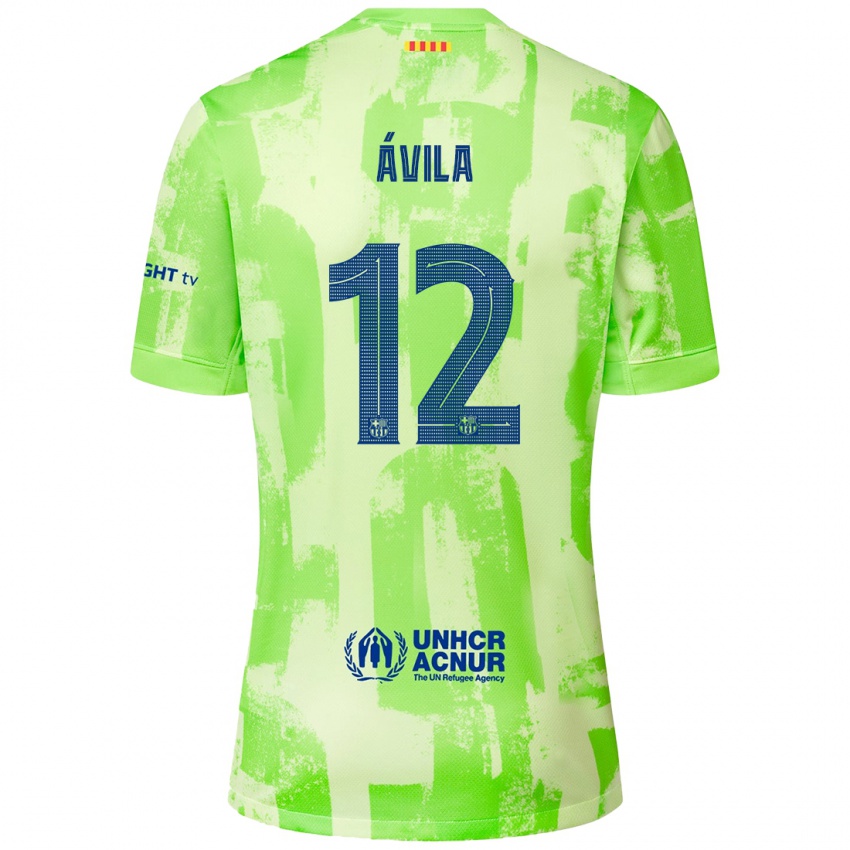 Mænd Dani Ávila #12 Lime Tredje Sæt Spillertrøjer 2024/25 Trøje T-Shirt