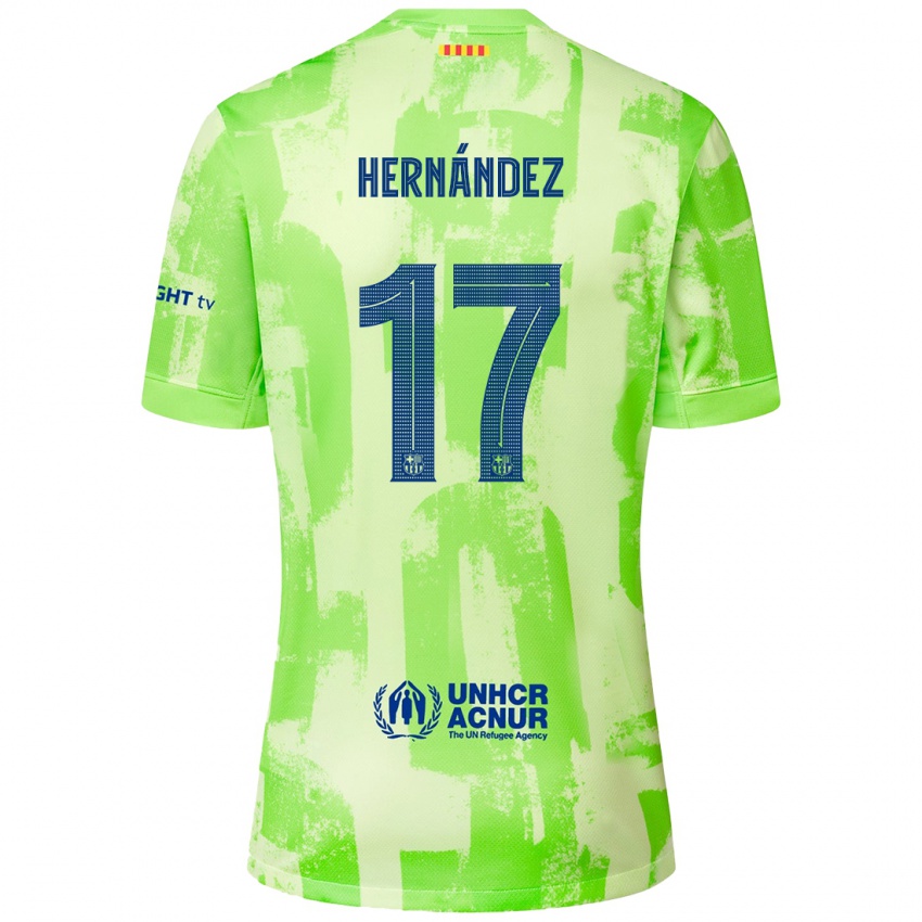 Mænd Juan Hernández #17 Lime Tredje Sæt Spillertrøjer 2024/25 Trøje T-Shirt