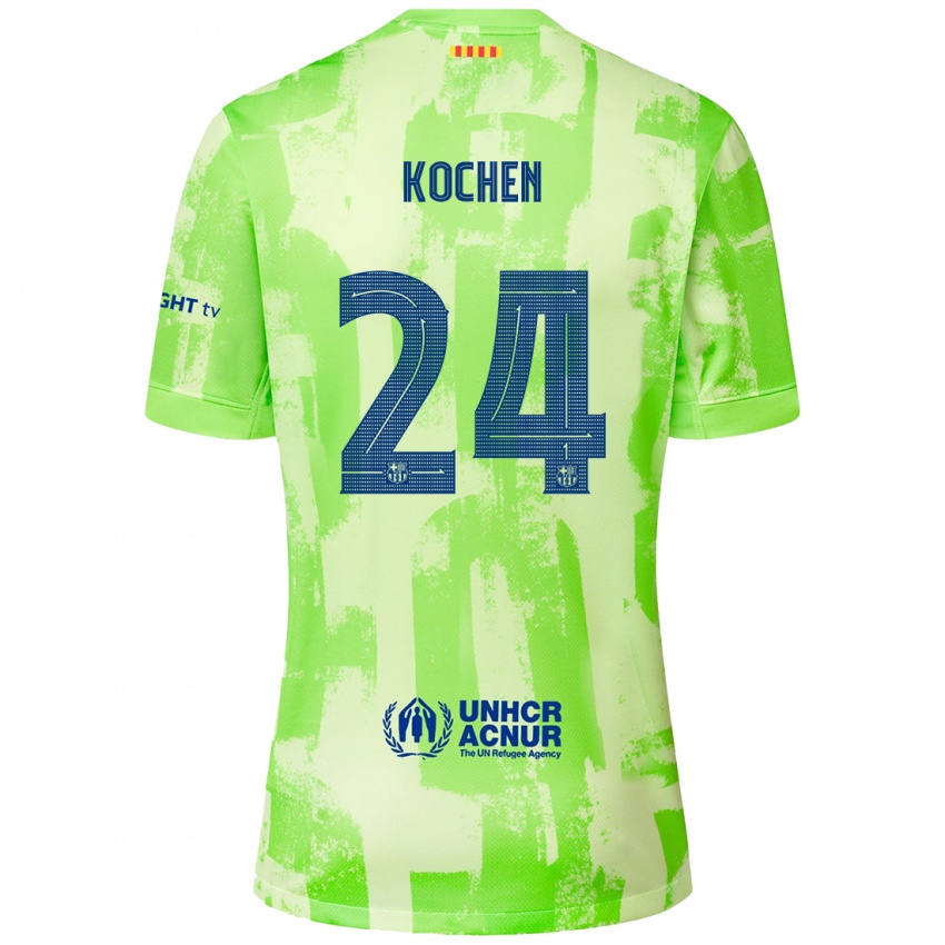 Mænd Diego Kochen #24 Lime Tredje Sæt Spillertrøjer 2024/25 Trøje T-Shirt